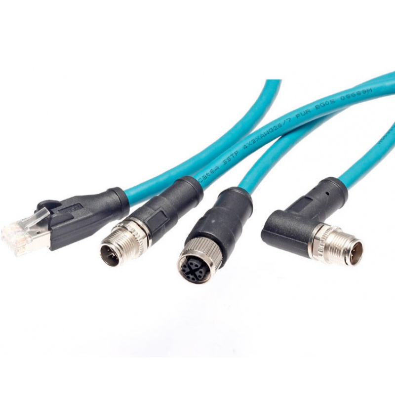 千惠侬m12 x型连接器线束双头rj45千兆工业网线8芯网络线转rj45 m12针